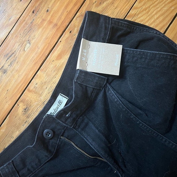 NWT Madewell pleated denim black pants size 28 - Picture 5 of 6